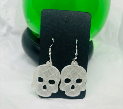 Skull Earrings (Clear Sparkle)