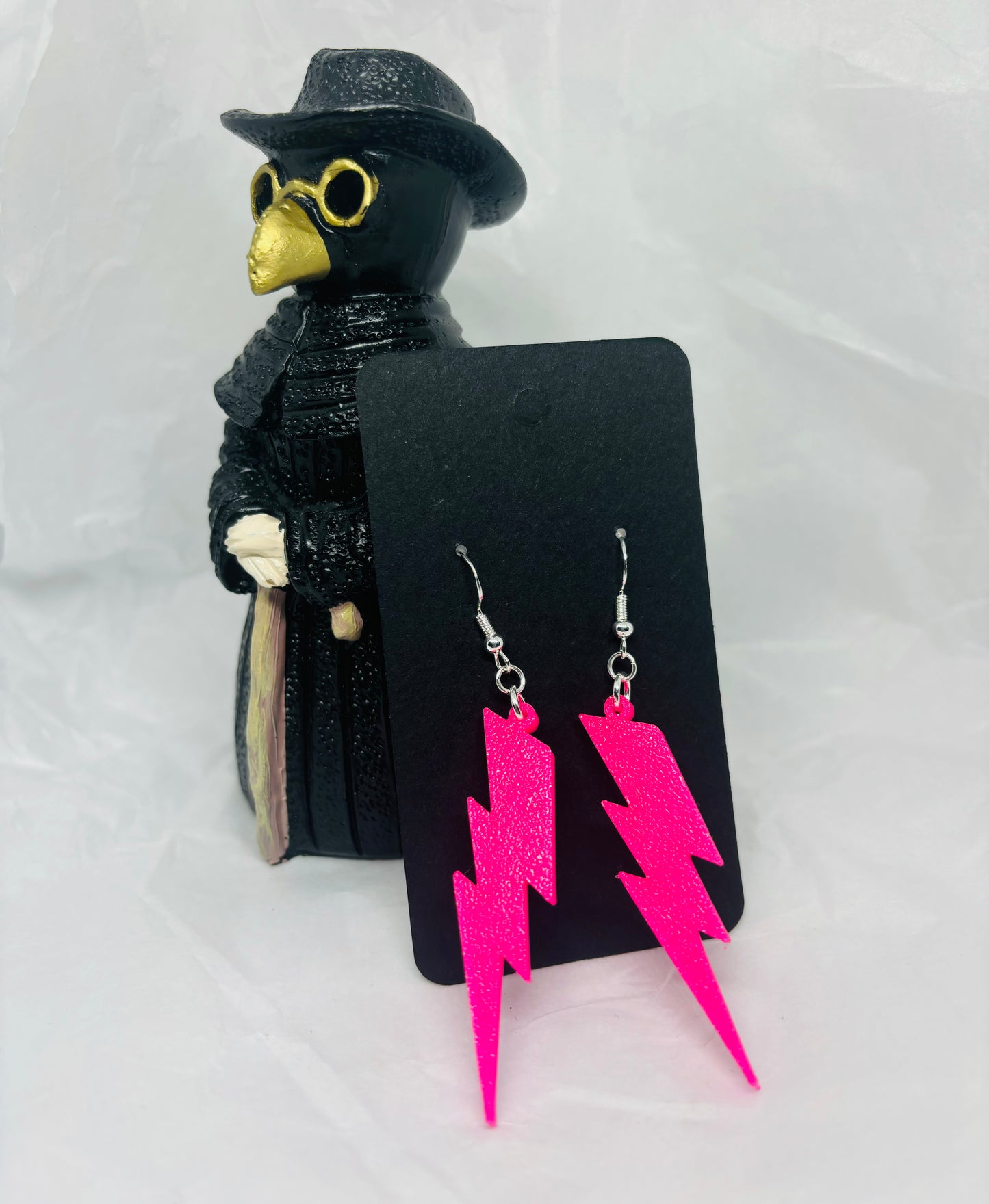 Lightning Bolt Earrings (Hot Pink)