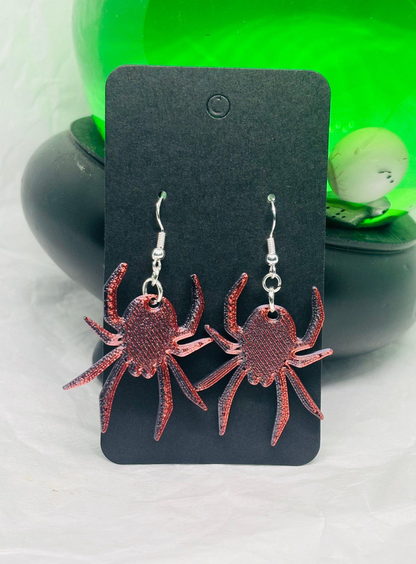 Spider Earrings (Red/Black)