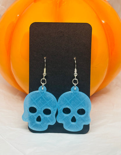 Glowing Skull Earrings (Blue)