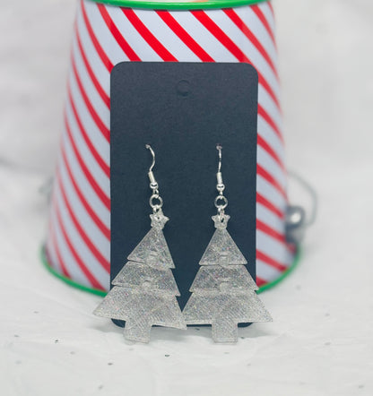 Christmas Tree Flexi Earrings (Clear Sparkle)