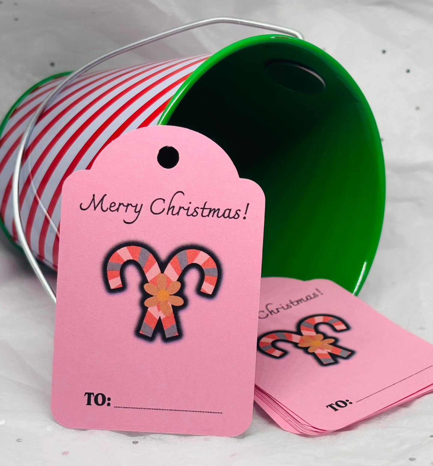 Pink Candy Cane Gift Tags (10pk)