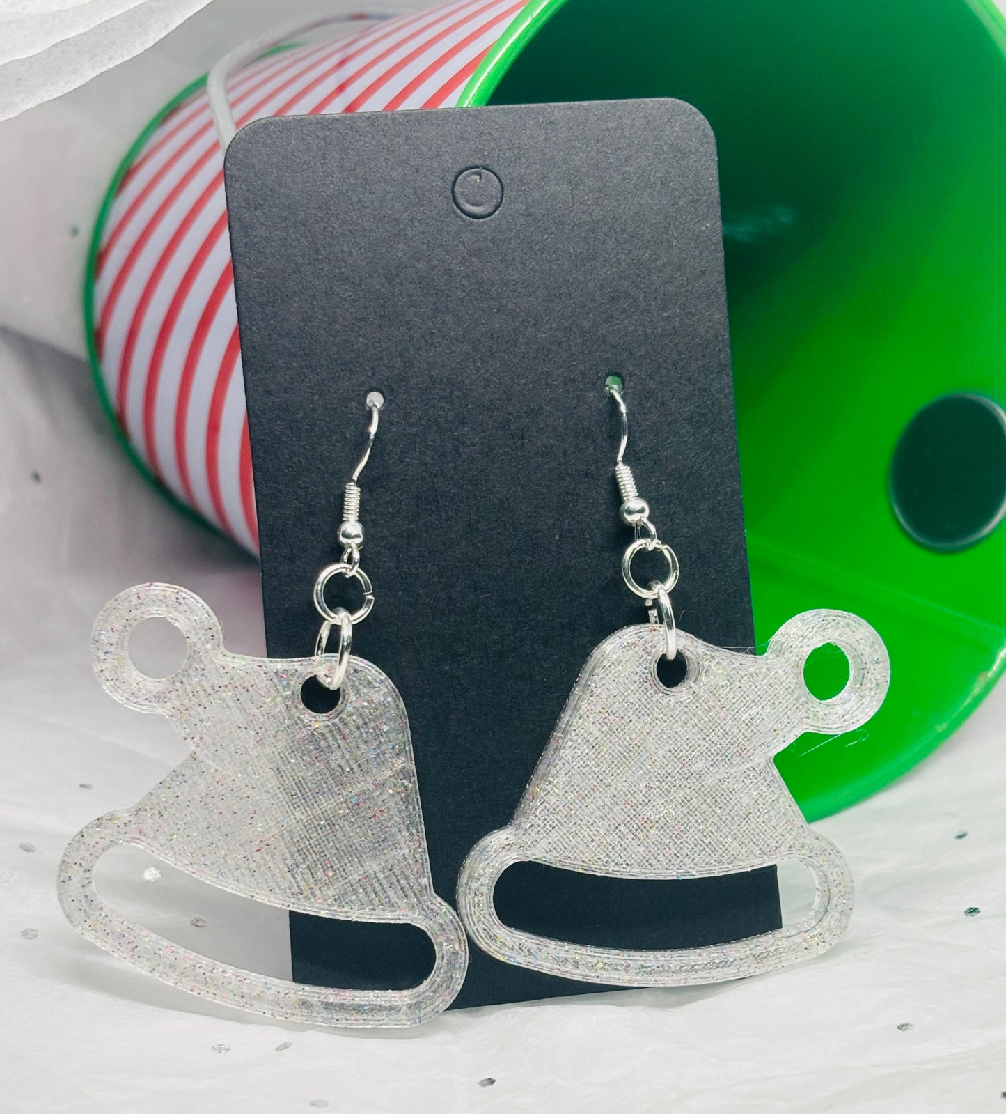 Elf Hat Earrings (Clear Sparkle)