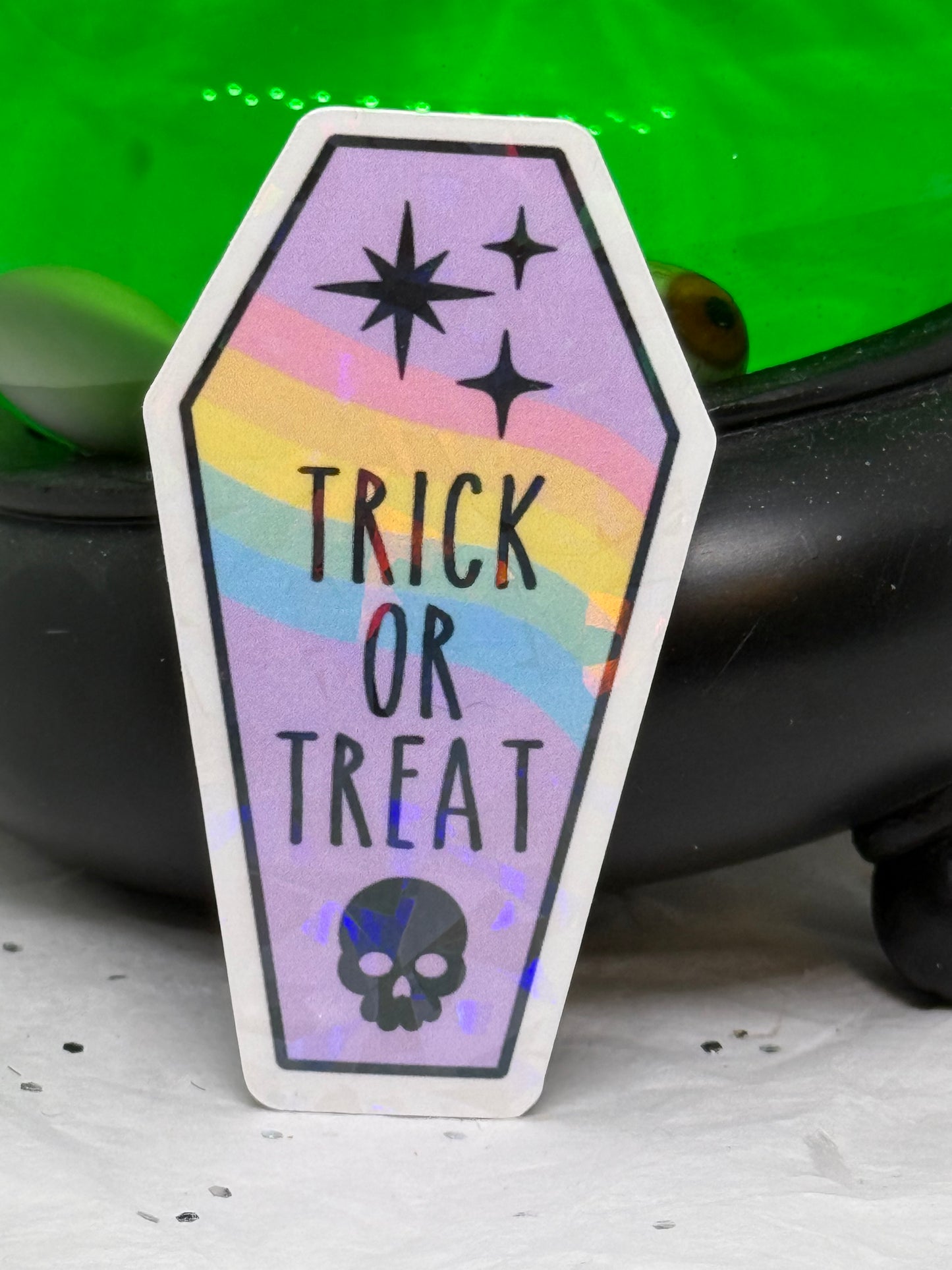 Trick or Treat Coffin Sticker