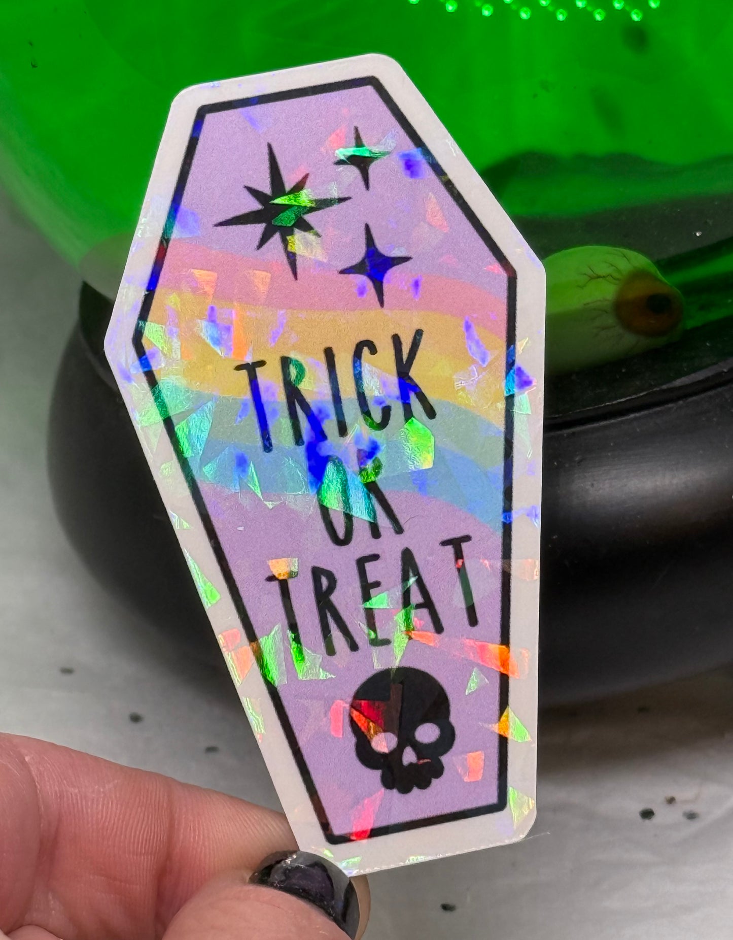 Trick or Treat Coffin Sticker
