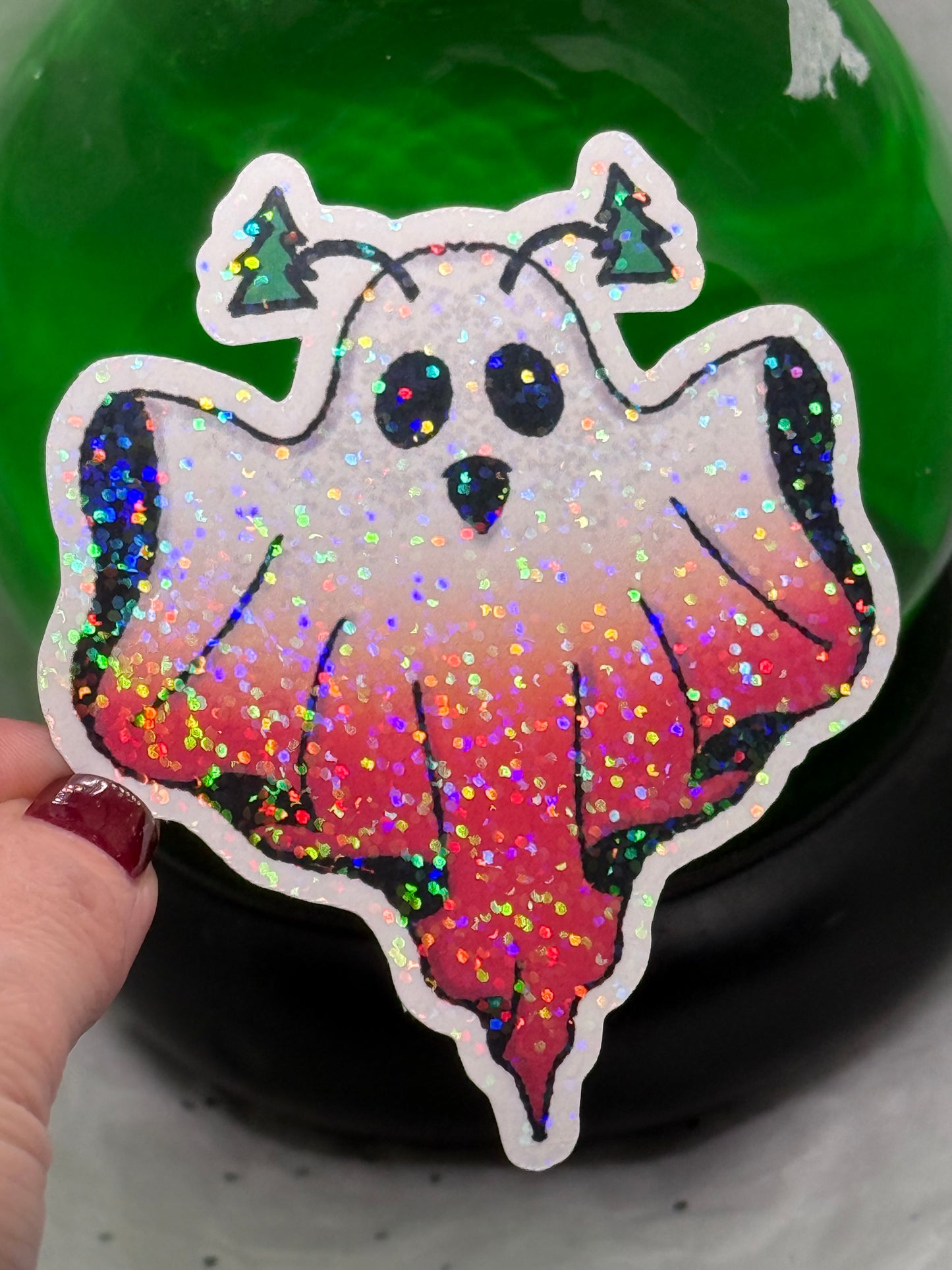 Christmas Tree Ghost Sticker