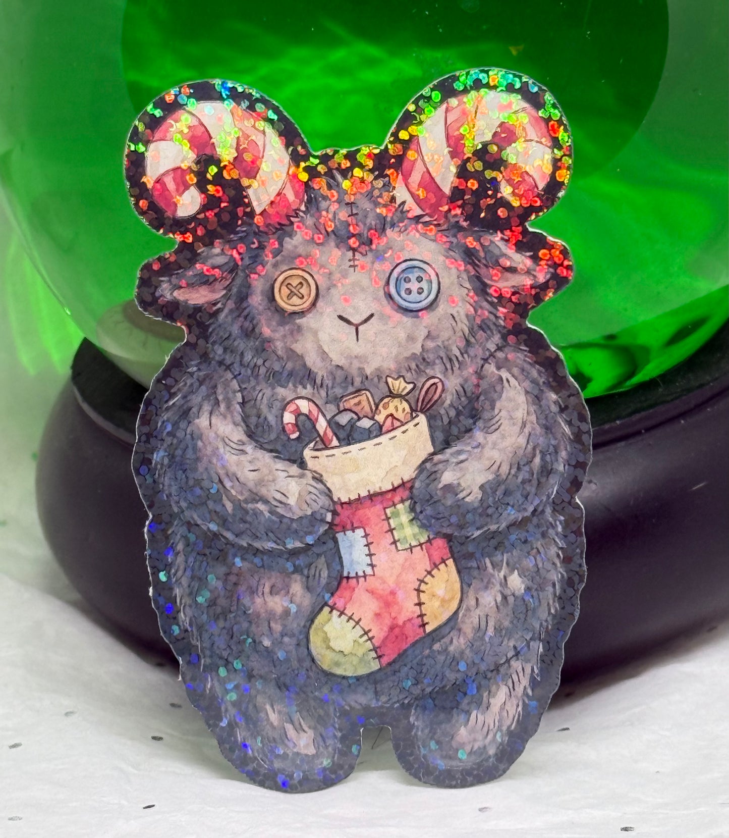 Fluffy Krampus Sticker