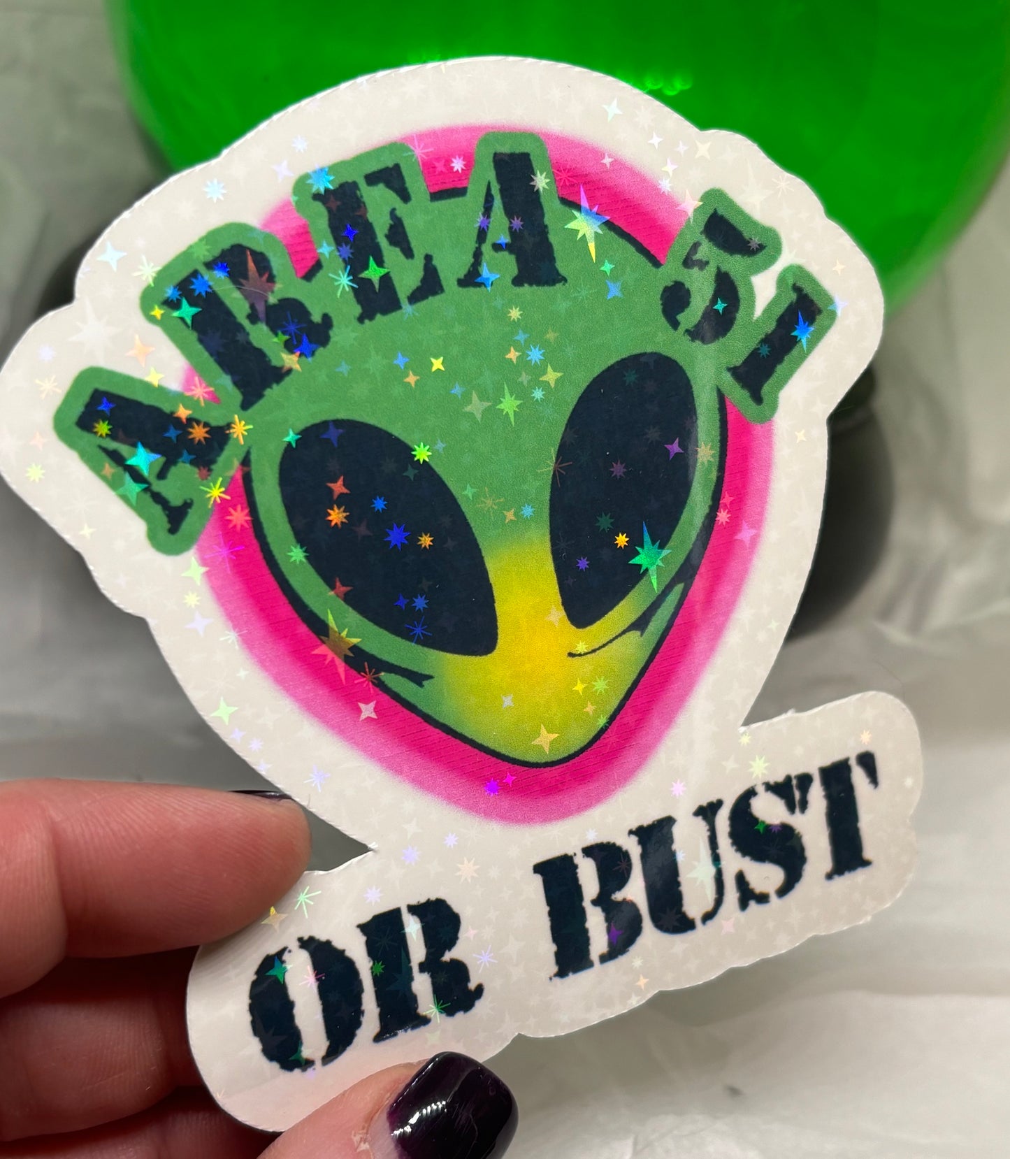 Area 51 or Bust Sticker