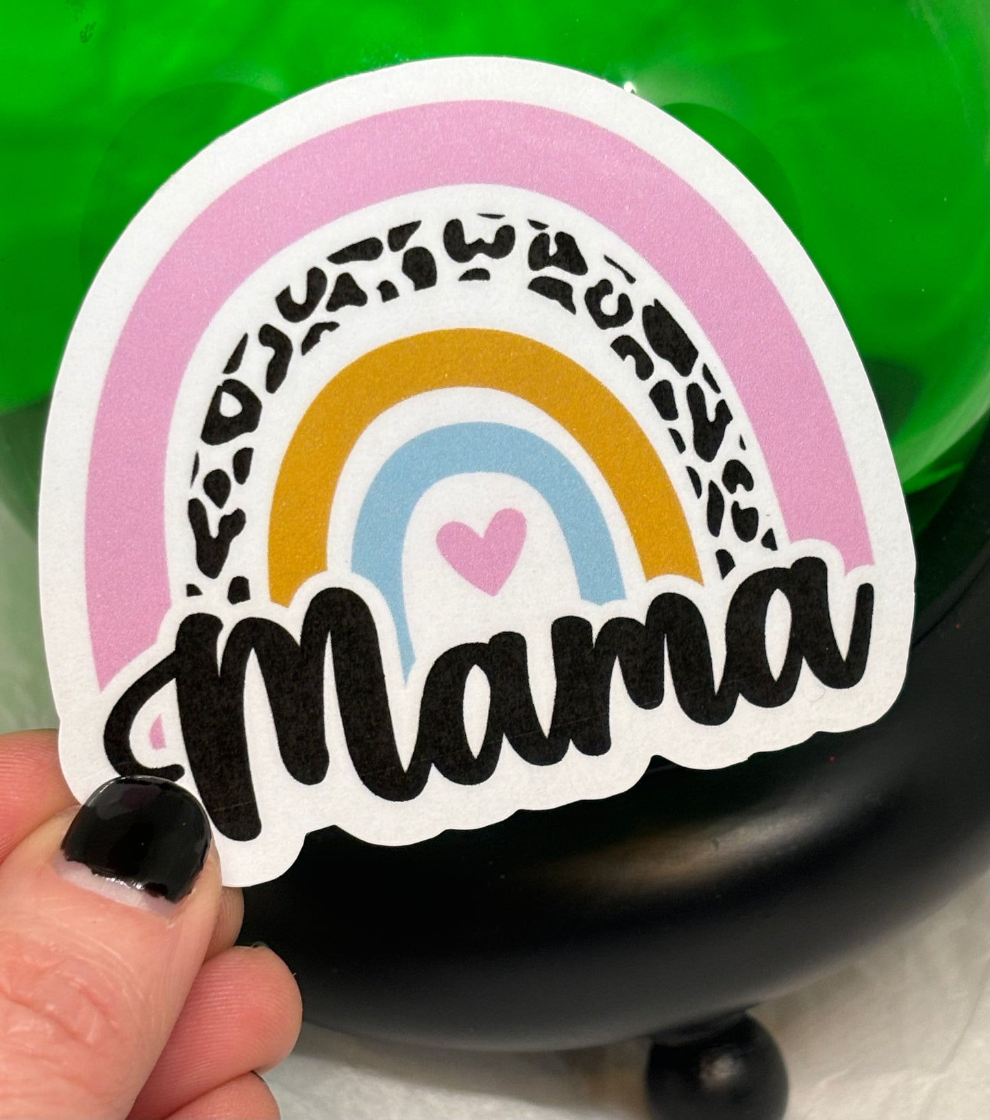 Leopard Rainbow Mama Sticker