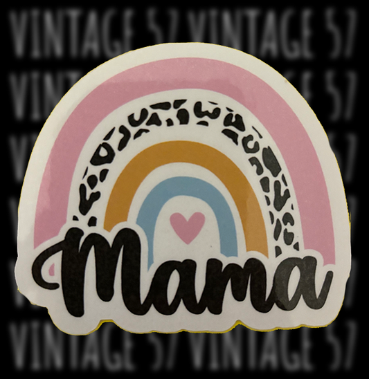 Leopard Rainbow Mama Sticker
