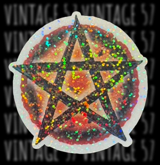 Orange & Black Pentacle Sticker