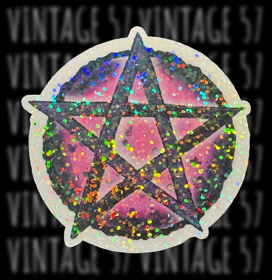 Purple & Black Pentacle Sticker