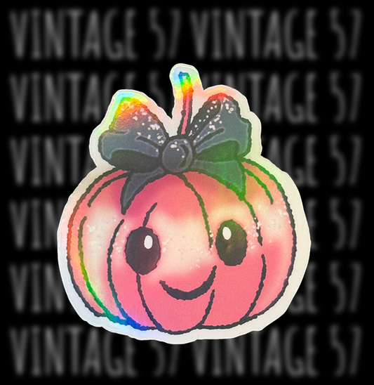 Pink Pumpkin with Bow Sticker
