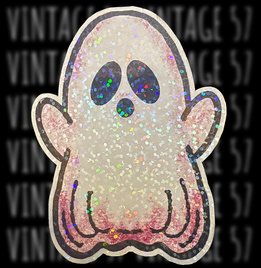 Pink & White Ghost Sticker