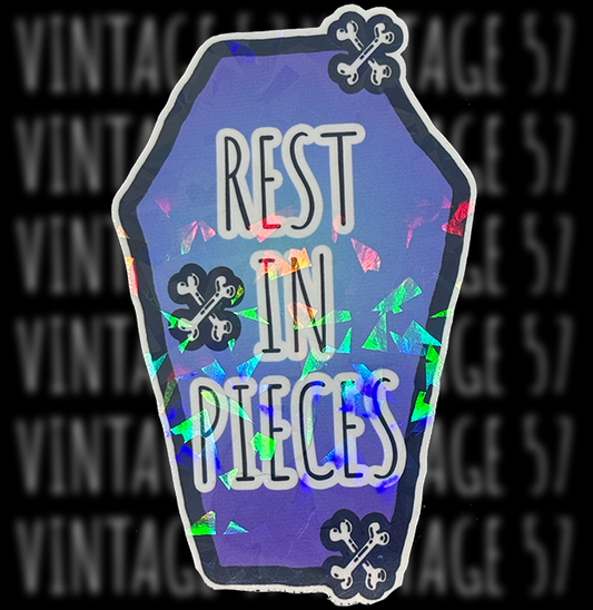 Rest In Pieces Sticker (Blue)