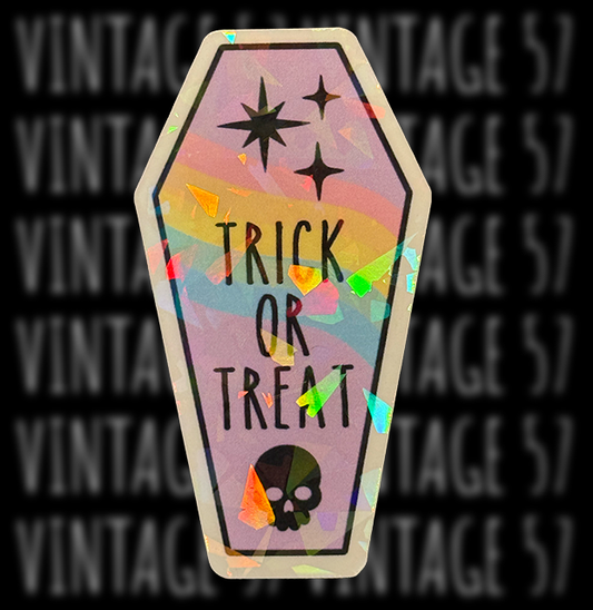 Trick or Treat Coffin Sticker