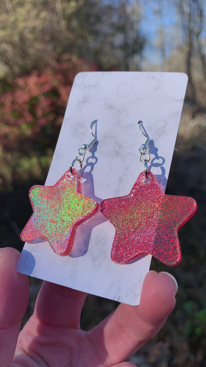 Red Star Earrings